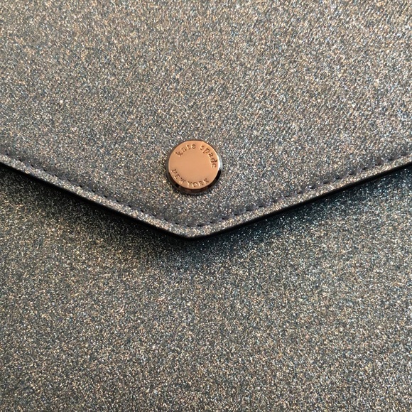 Kate Spade Tinsel Glitter Fabric Flap Crossbody Color Frosty Sky NWT - Picture 6 of 16